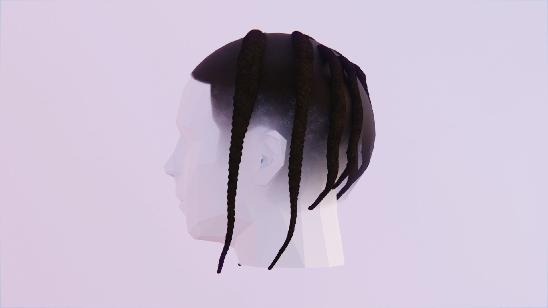 Pop Smoke Braids Low-poly 3D model_1