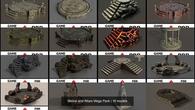 Shrine and Altars Mega Pack 3D Model Collection