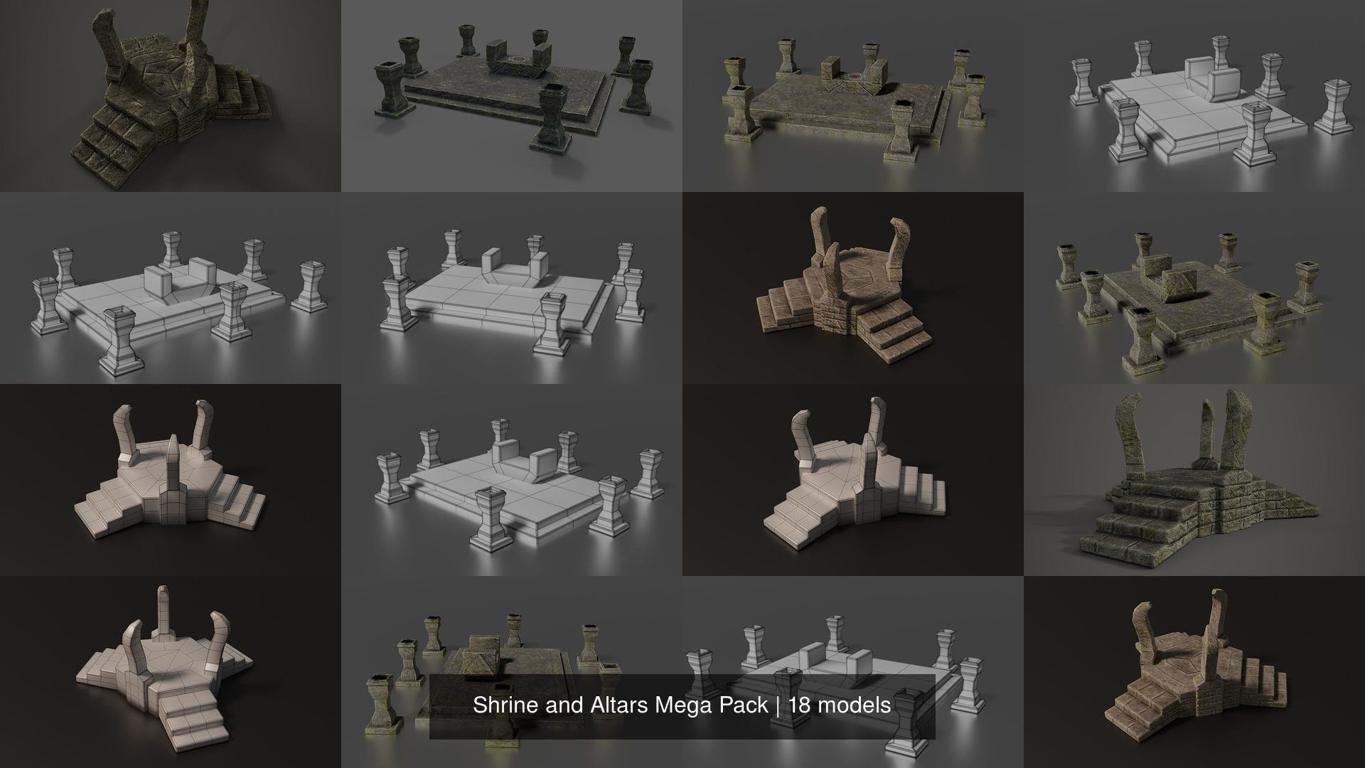 Shrine and Altars Mega Pack 3D Model Collection_16
