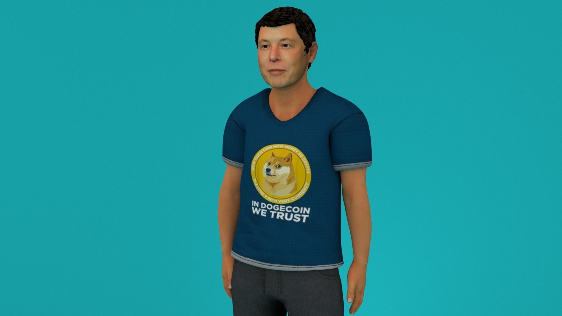 Elon Musk Low-poly 3D model_3