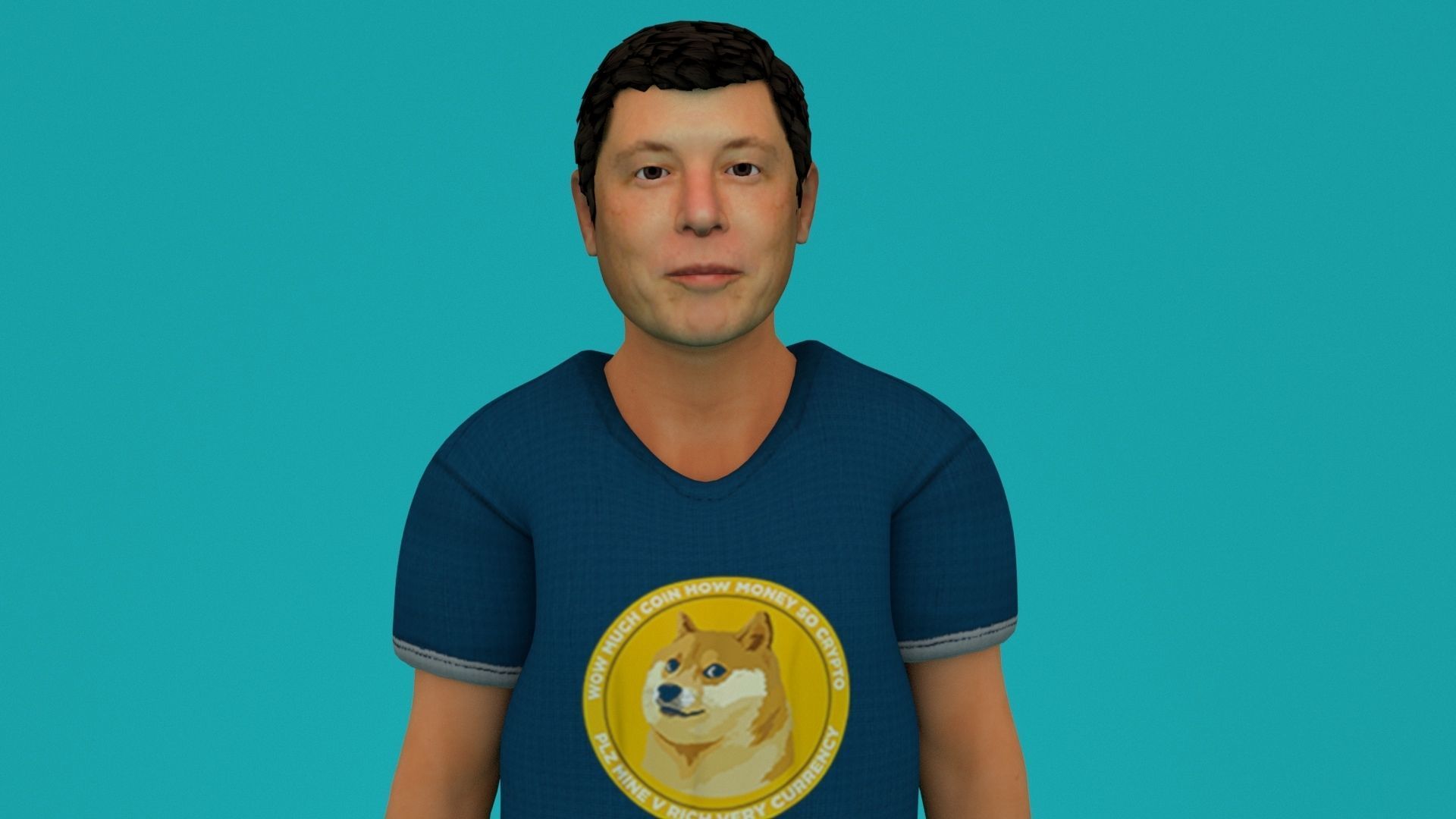 Elon Musk Low-poly 3D model_5