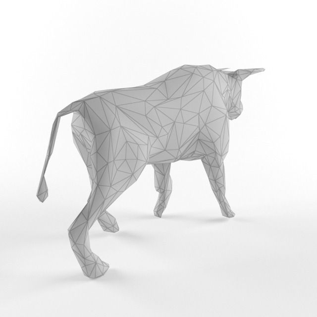 Low Poly Bull Taurus Animal  Low-poly 3D model_4