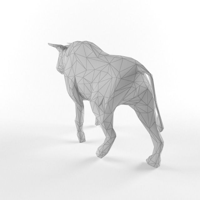 Low Poly Bull Taurus Animal  Low-poly 3D model_1