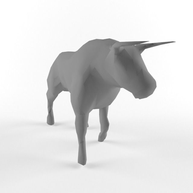 Low Poly Bull Taurus Animal  Low-poly 3D model_3