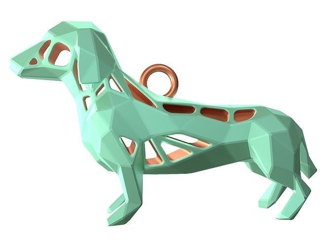Animal Charm Dachshund Mint Pendant 3D print model