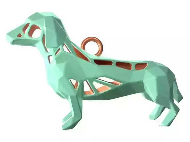 Animal Charm Dachshund Mint Pendant