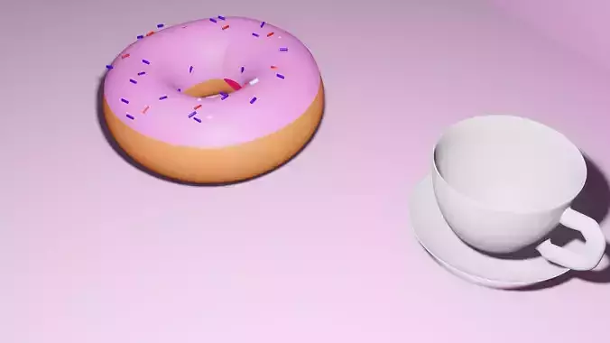 donut with sprinkles and cup of coffee