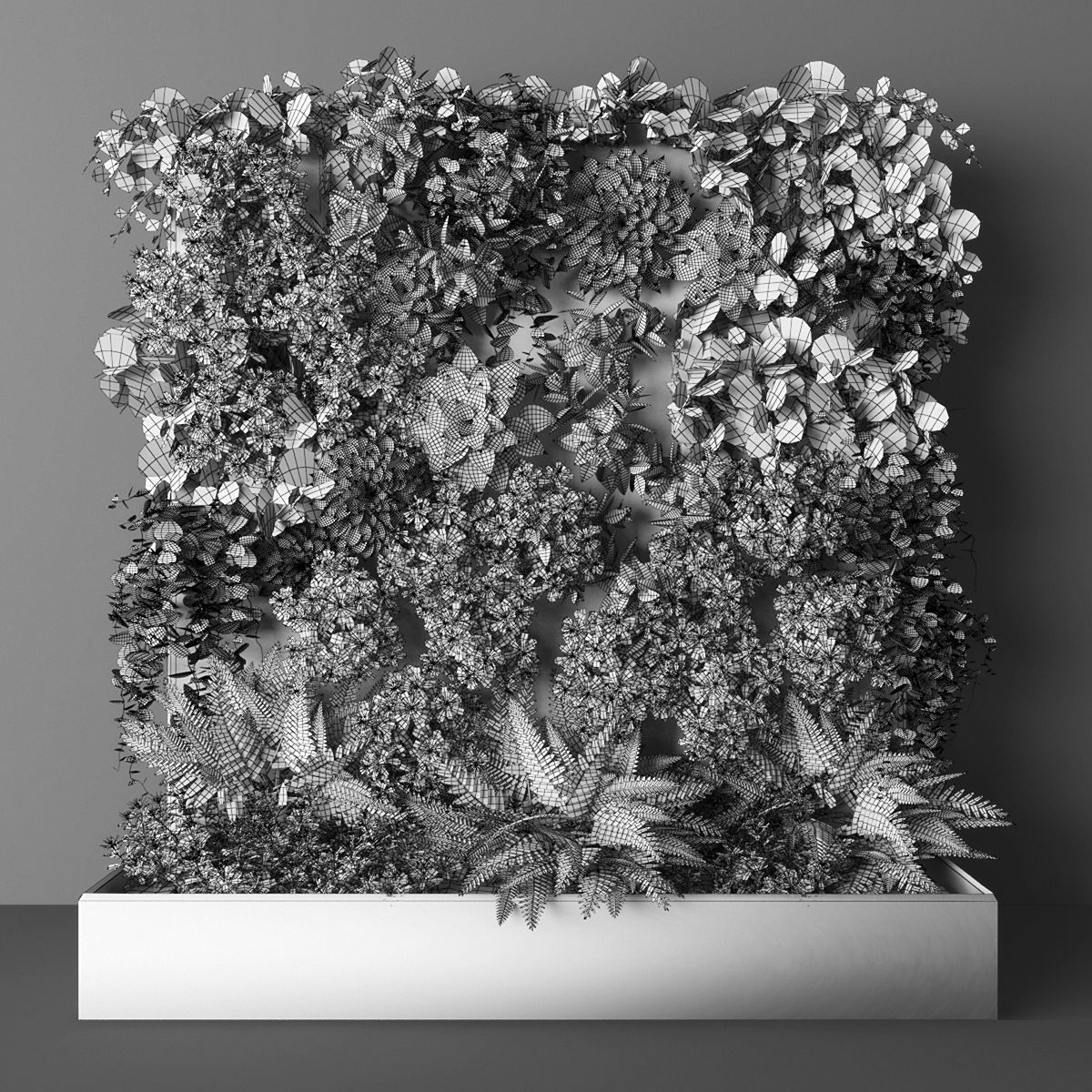 Vertical garden 144 Low-poly 3D model_1