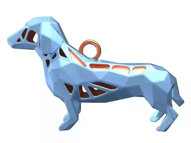 Animal Charm Dachshund Baby Blue Pendant