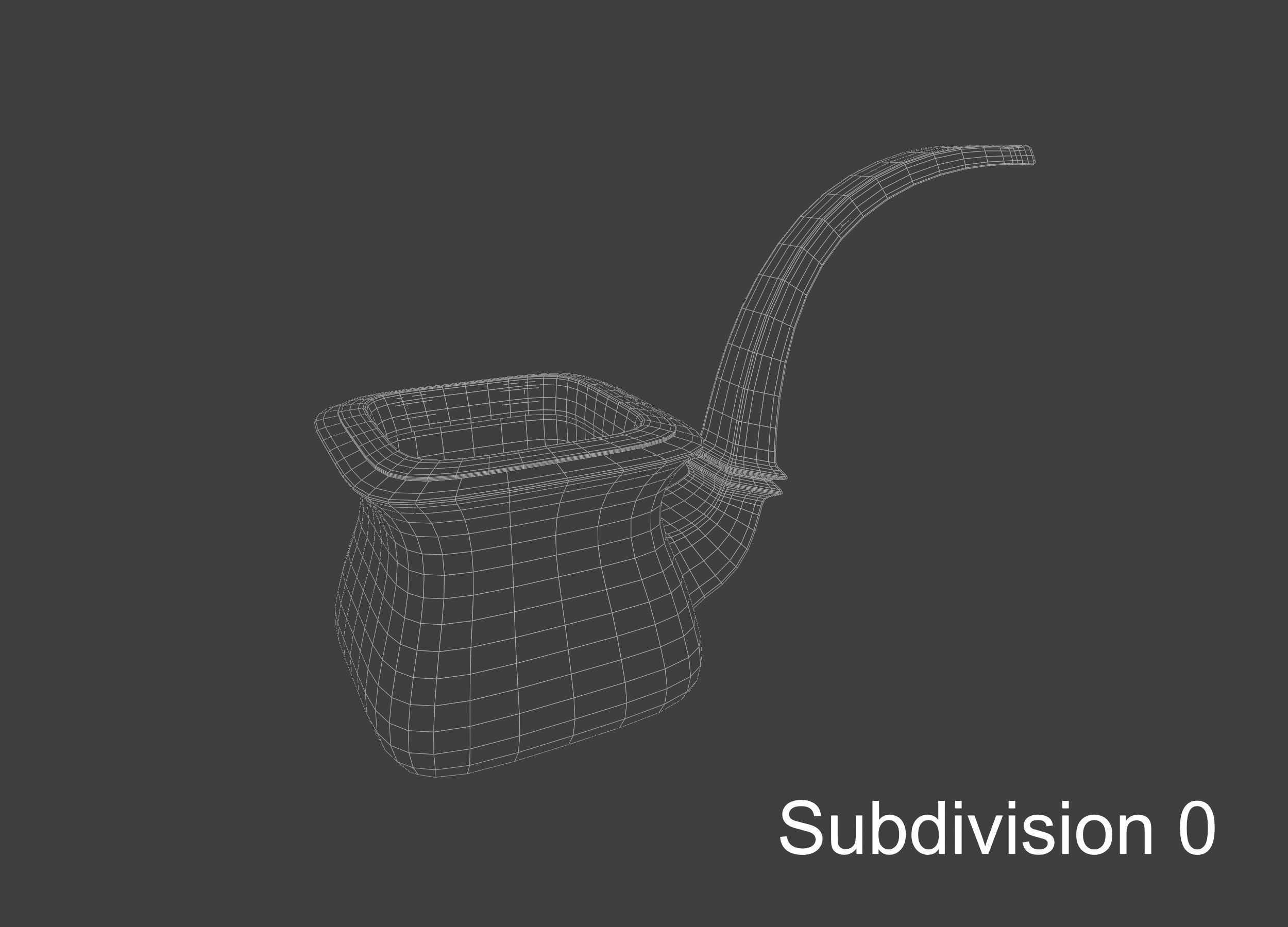 Vintage wooden tobacco pipe smoking 3D model_24