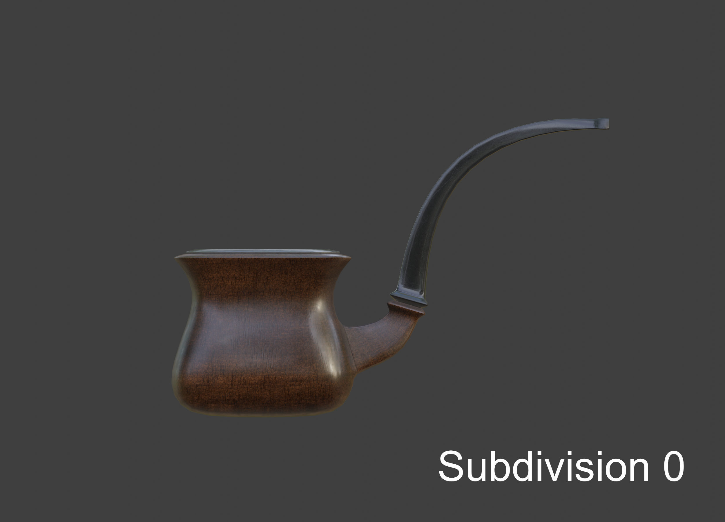 Vintage wooden tobacco pipe smoking 3D model_26