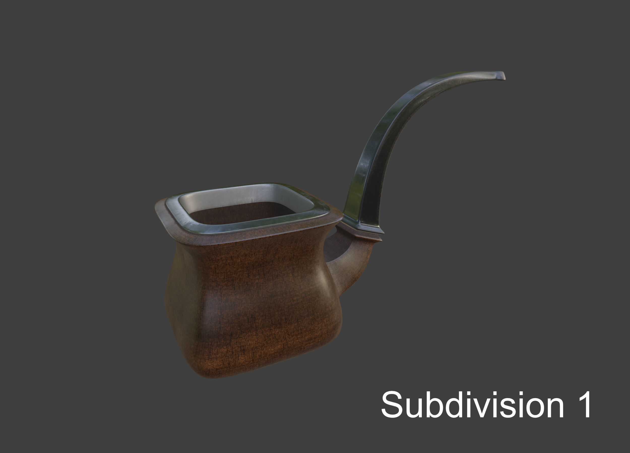 Vintage wooden tobacco pipe smoking 3D model_33