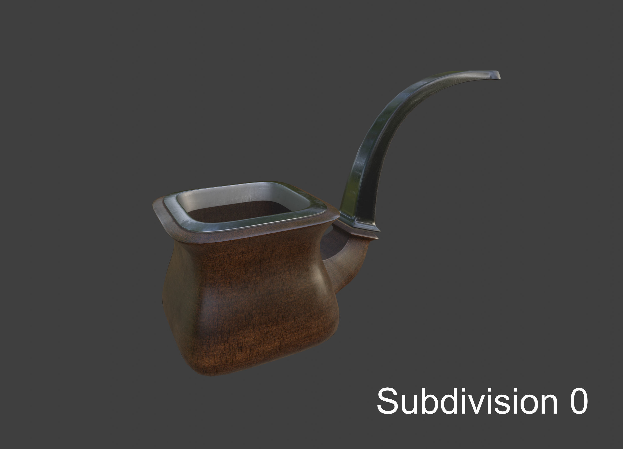 Vintage wooden tobacco pipe smoking 3D model_32