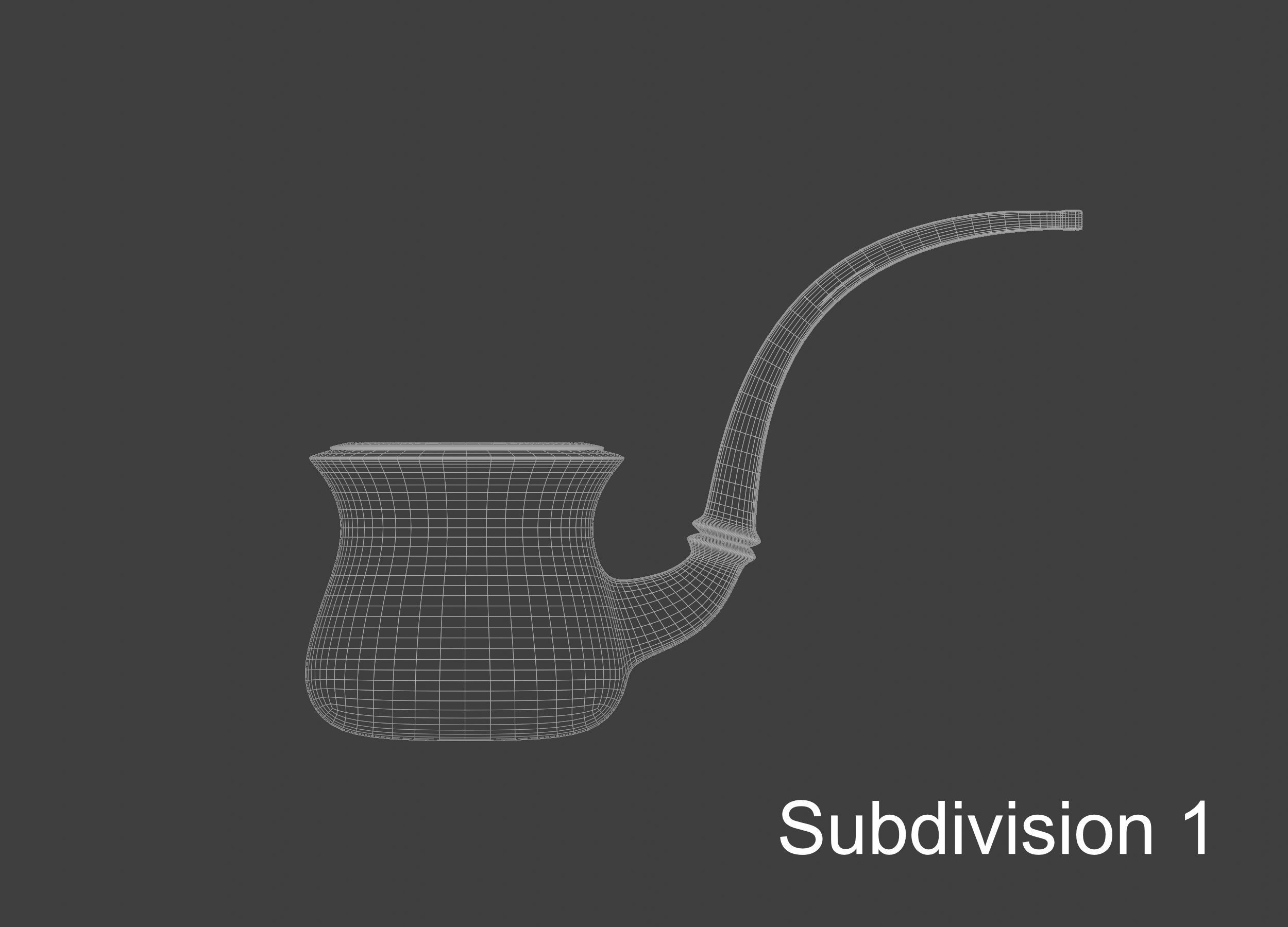 Vintage wooden tobacco pipe smoking 3D model_19