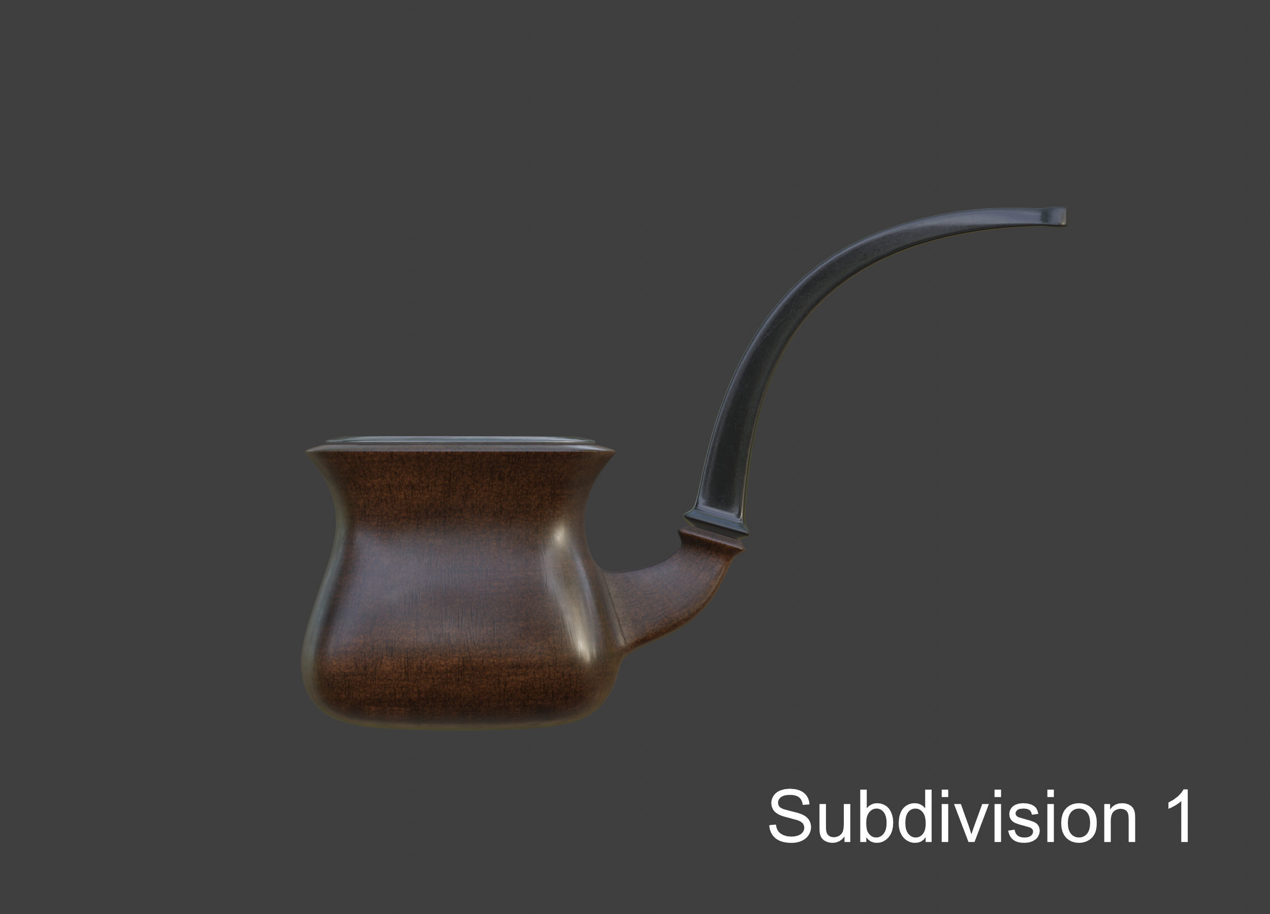 Vintage wooden tobacco pipe smoking 3D model_27