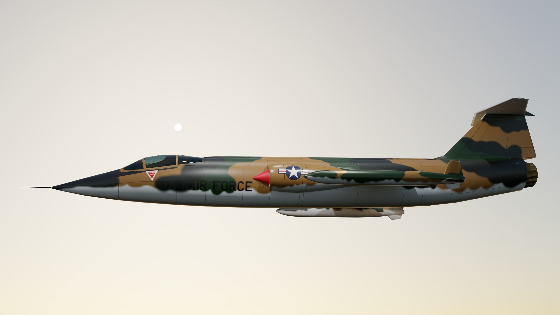 F 104  Starfighter in Vietnam Cammoflage 3D model_1