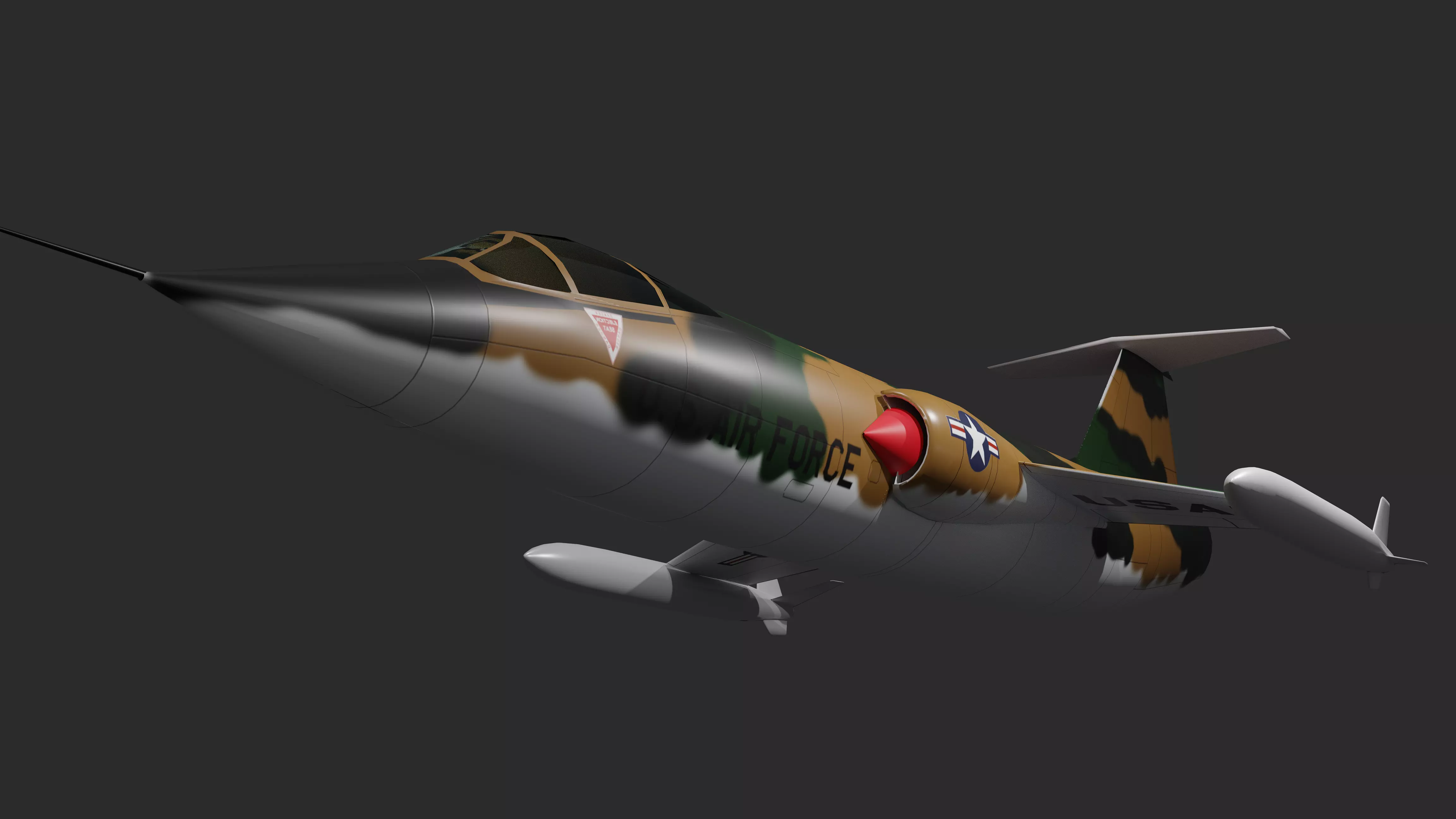 F 104  Starfighter in Vietnam Cammoflage 3D model_0