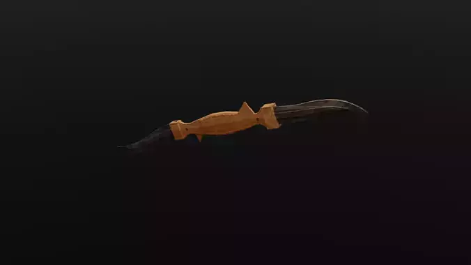 dagger wooden sword Free low-poly 3D model