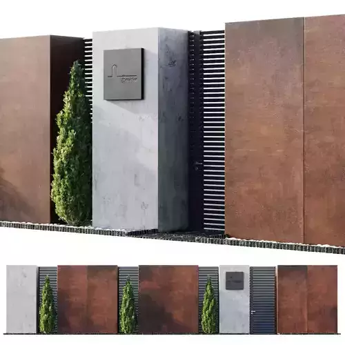 Fence wooden with two doors and tree