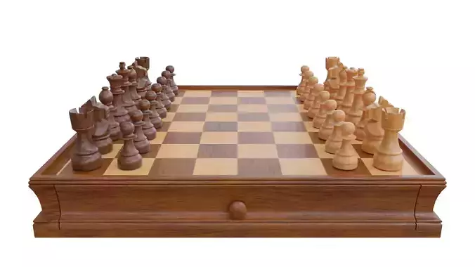 Classic Wooden Chess Set with Checkers