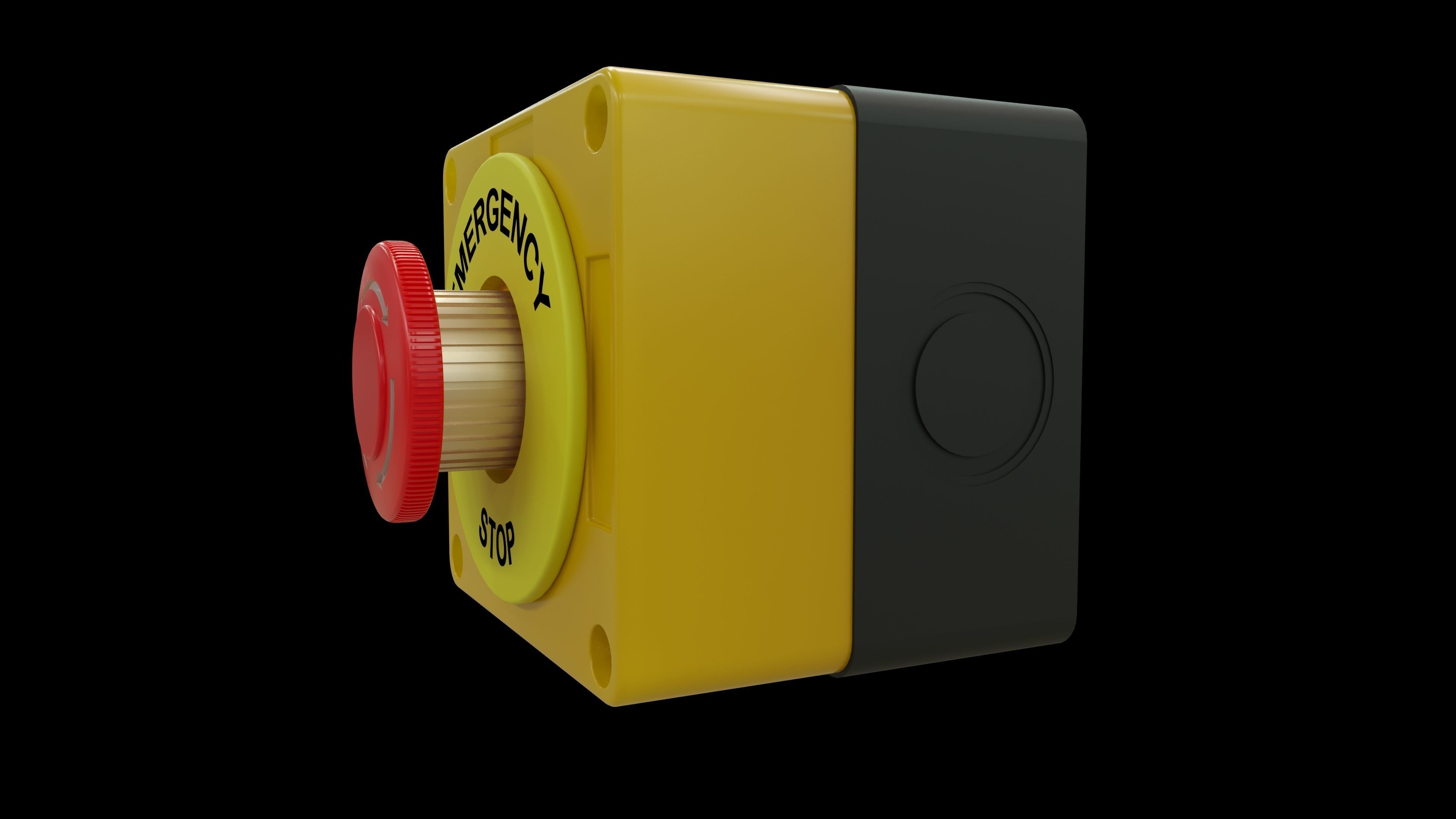 Emergency Stop Button 3D model_4
