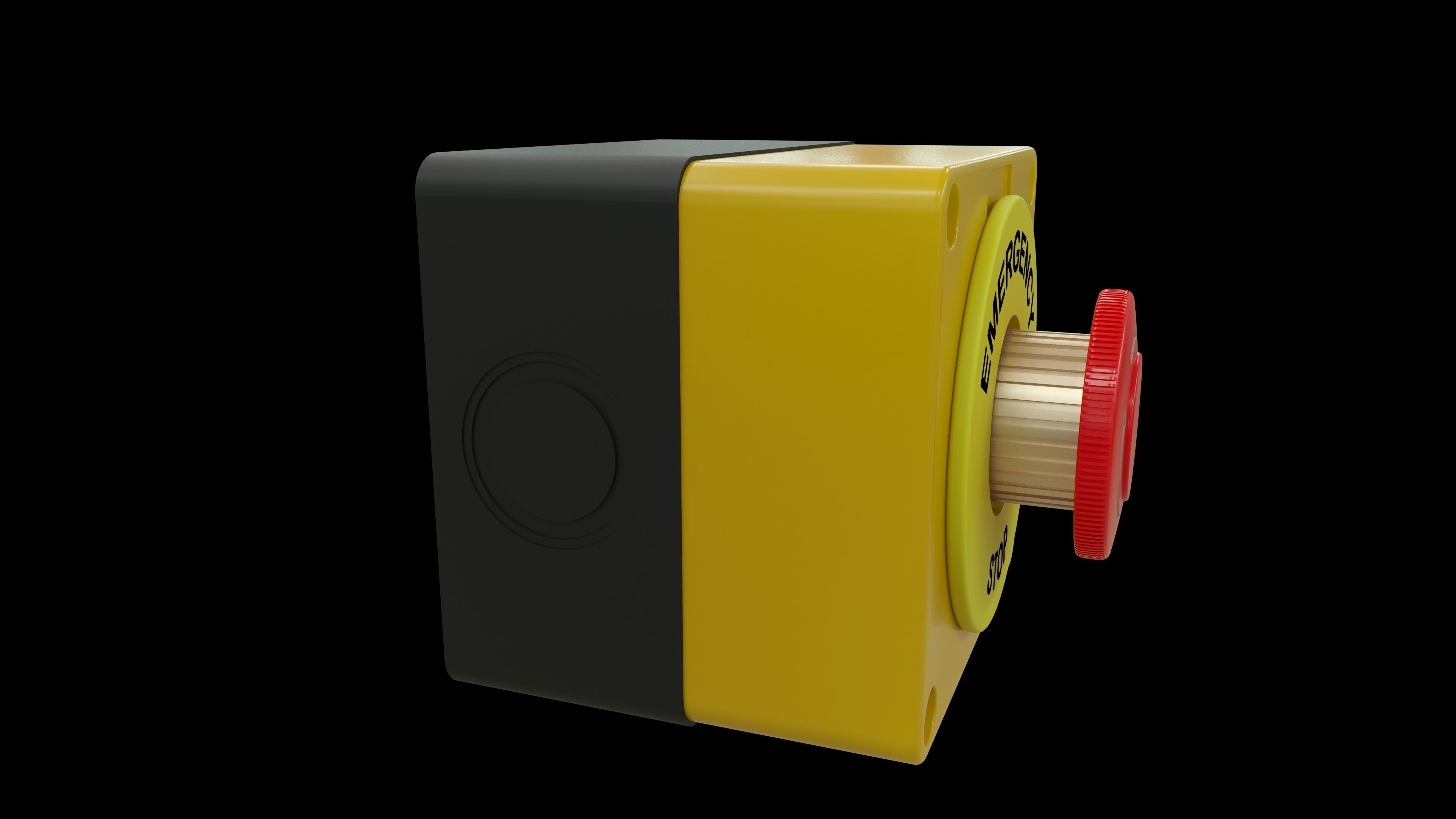 Emergency Stop Button 3D model_2