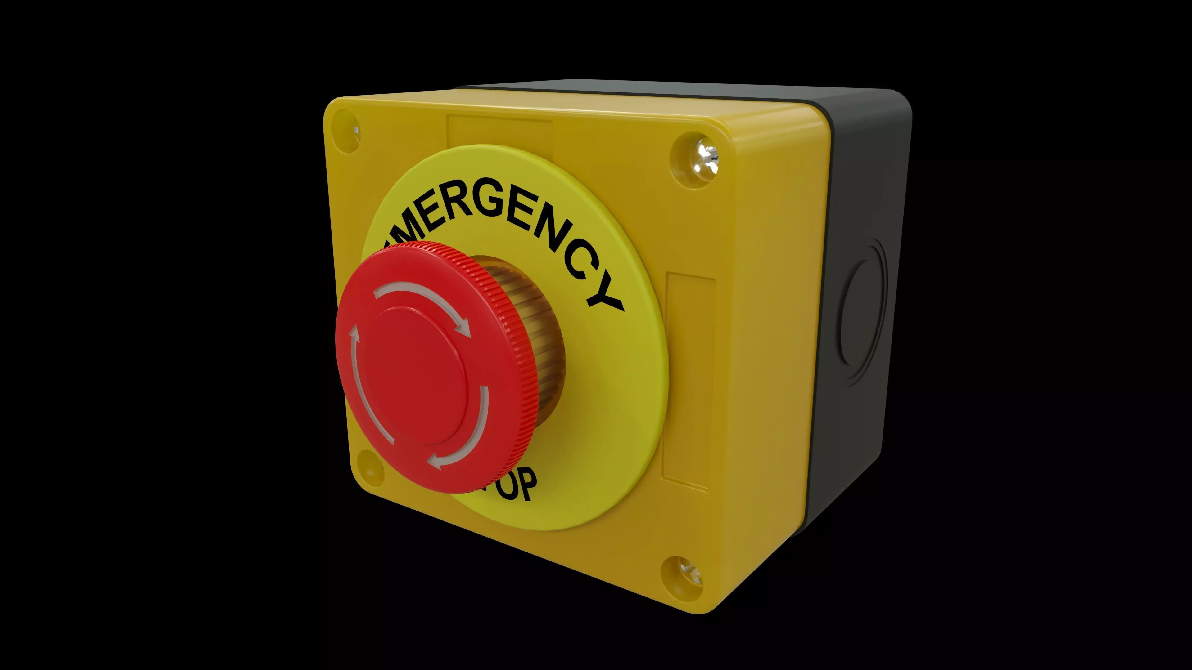 Emergency Stop Button 3D model_0