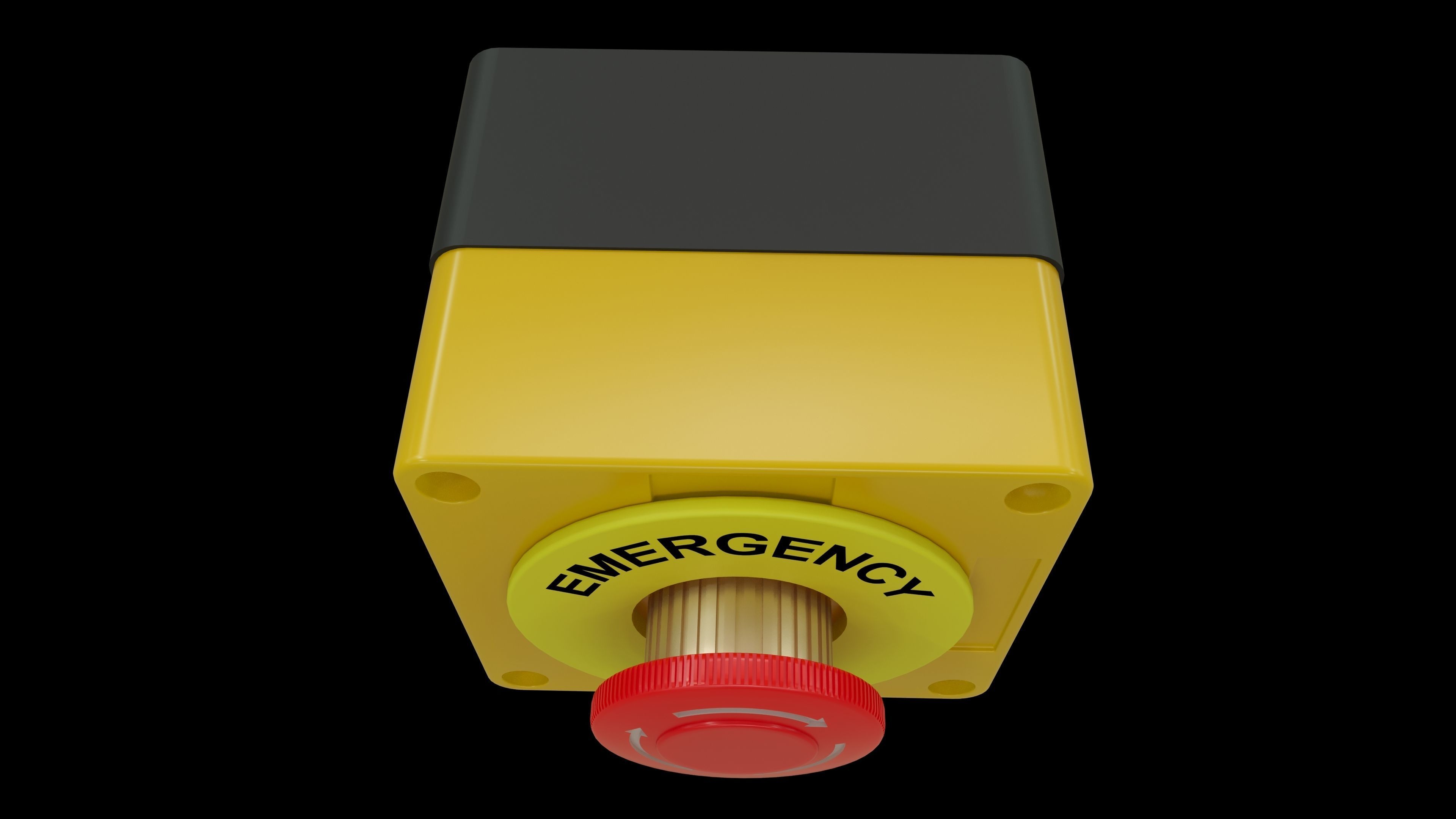 Emergency Stop Button 3D model_3