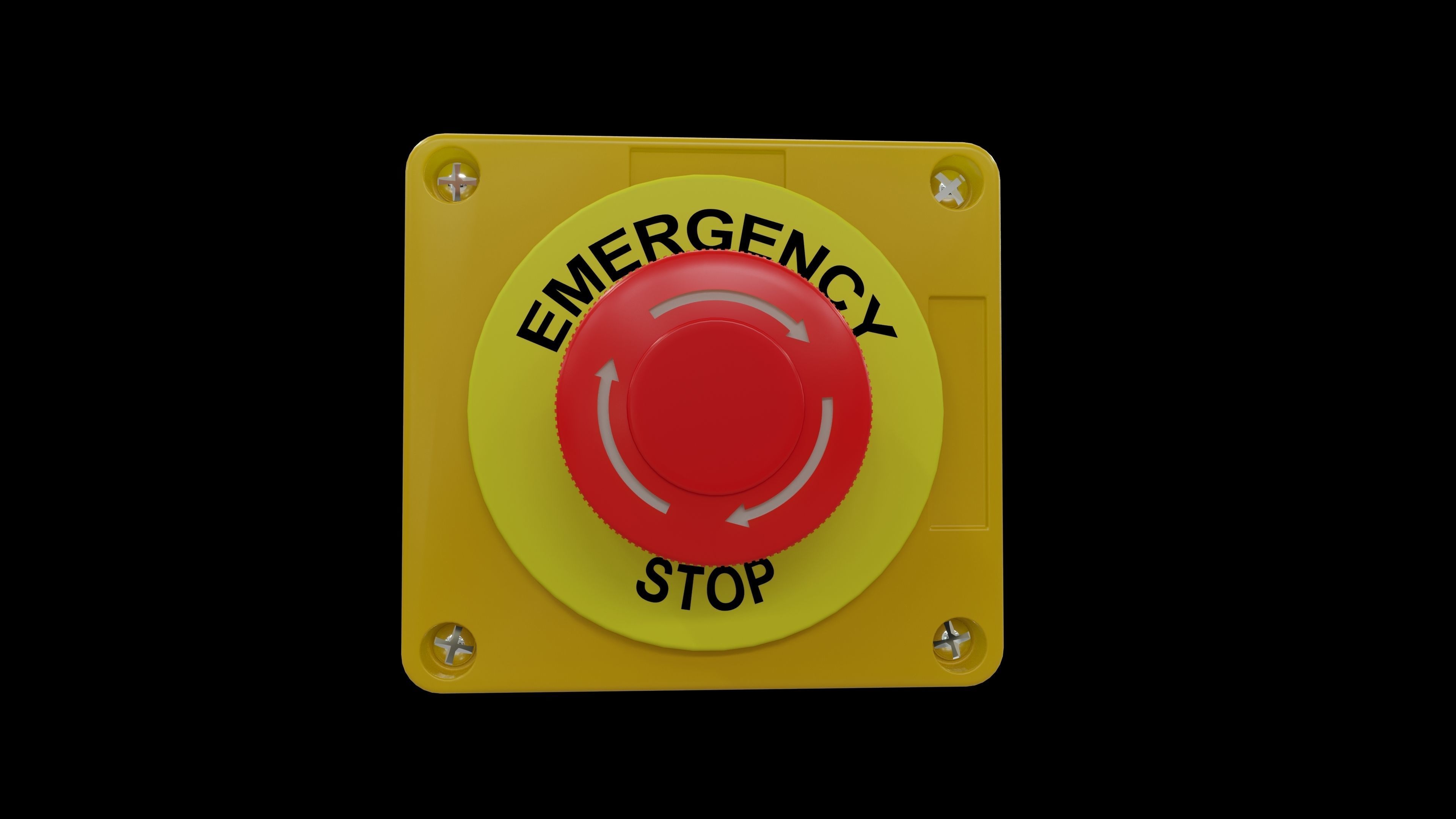 Emergency Stop Button 3D model_1