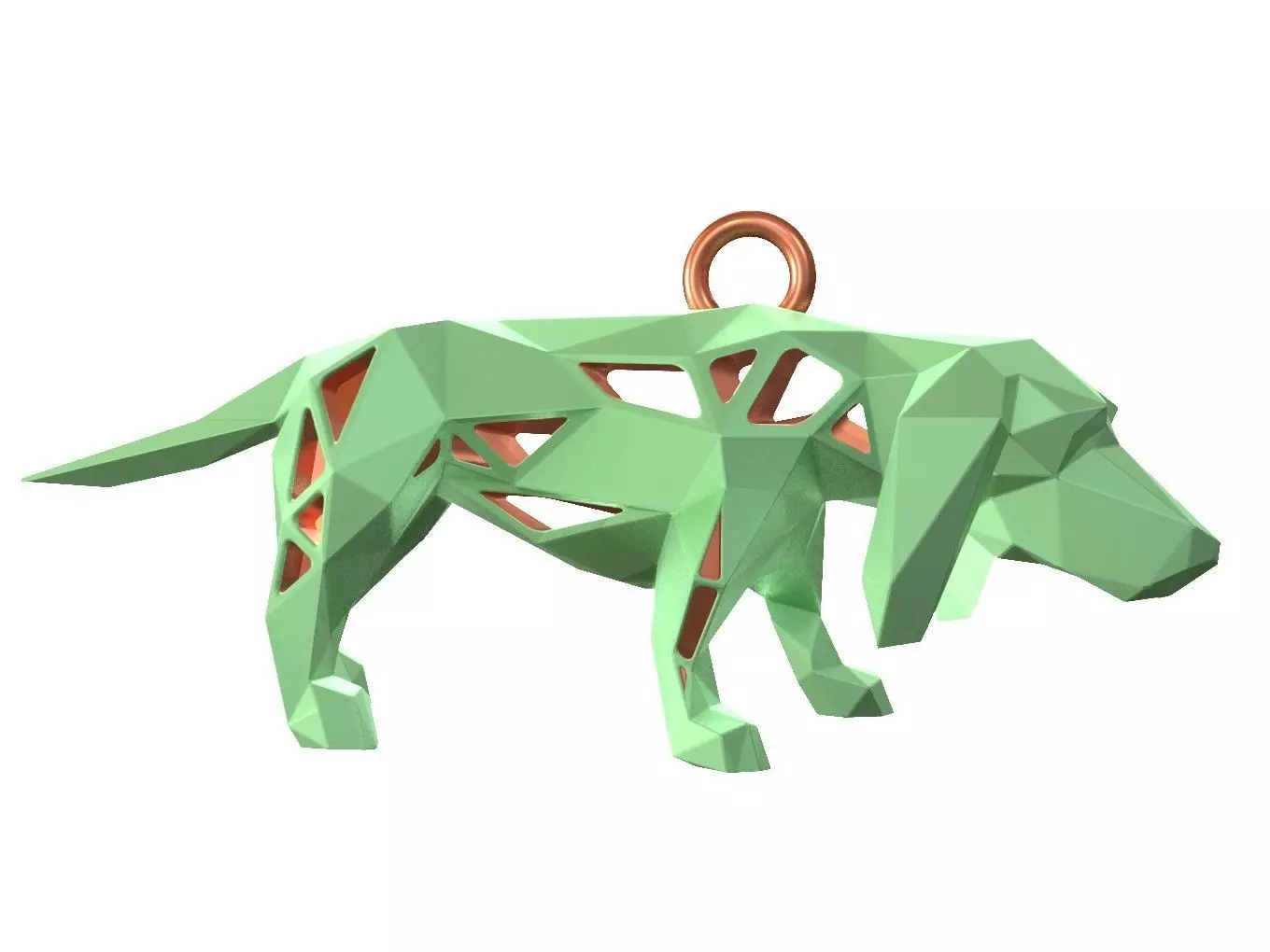 Animal Charm Basset Hound Dog Pose Pendant 3D print model