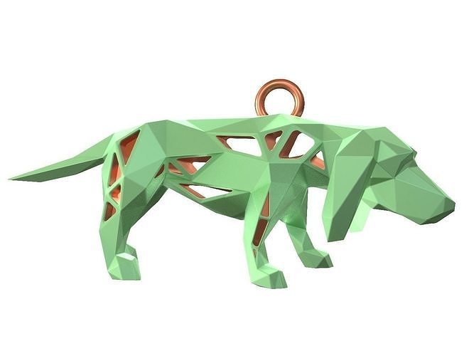 Animal Charm Basset Hound Dog Pose Pendant 3D print model