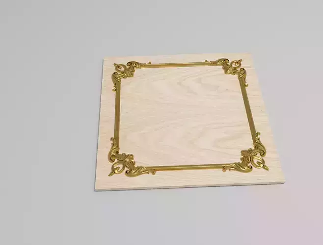 Sheathing ornate wooden frame Low-poly 3D model
