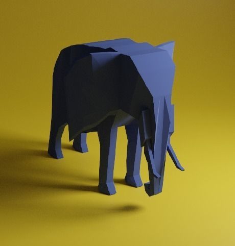 elephant origami Low-poly 3D model_1