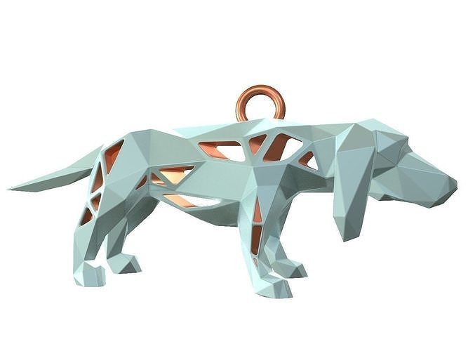 Animal Charm Basset Hound Dog Pendant 3D print model