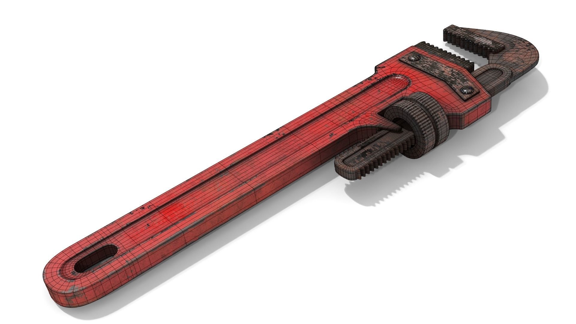 Adjustable Wrench Low-poly 3D model_13