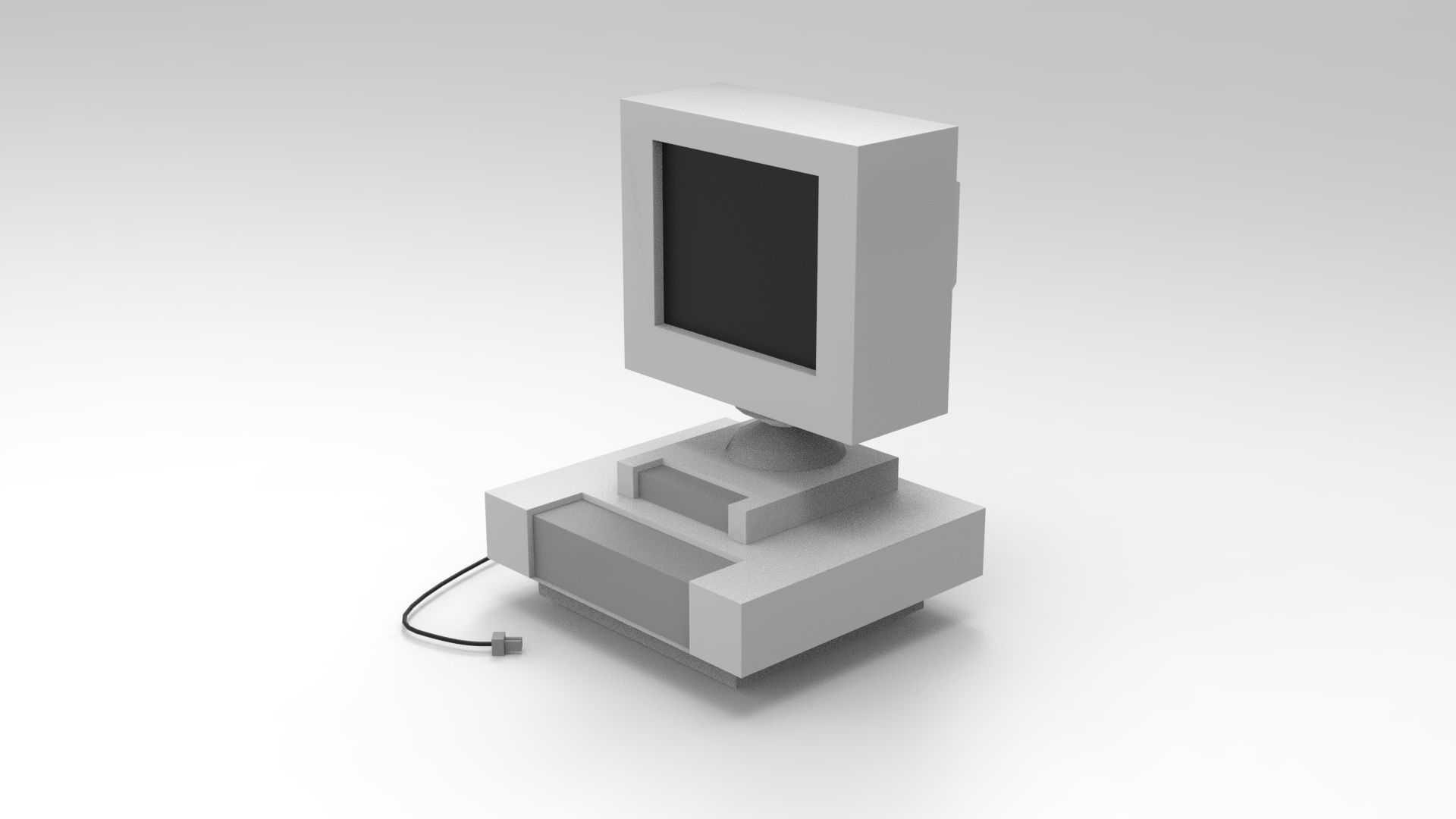 Lowpoly Computer monitor Low-poly 3D model_1