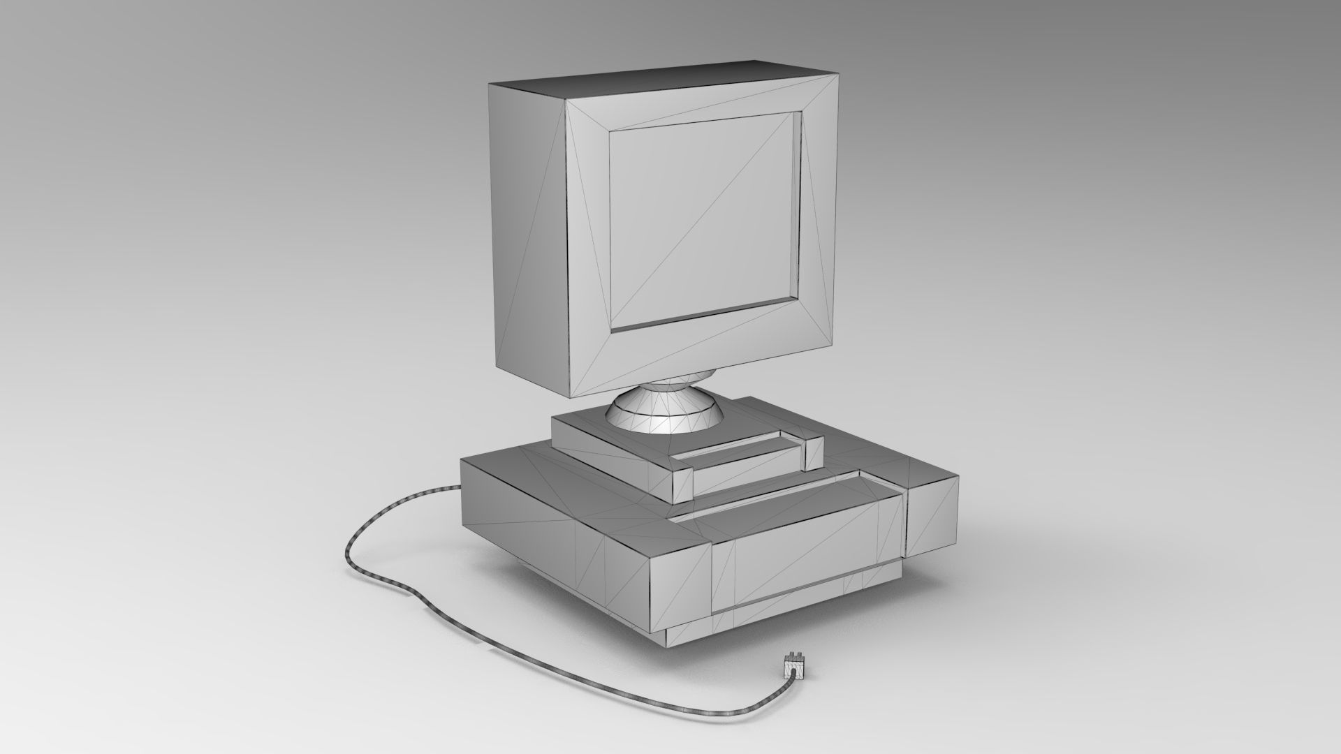 Lowpoly Computer monitor Low-poly 3D model_5