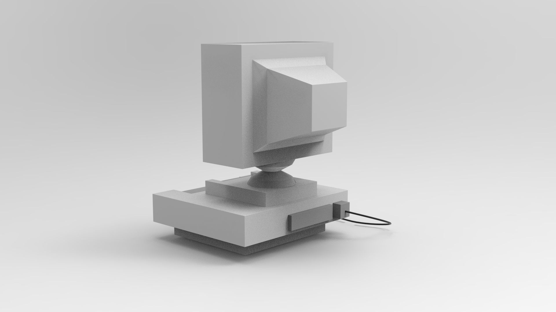 Lowpoly Computer monitor Low-poly 3D model_2