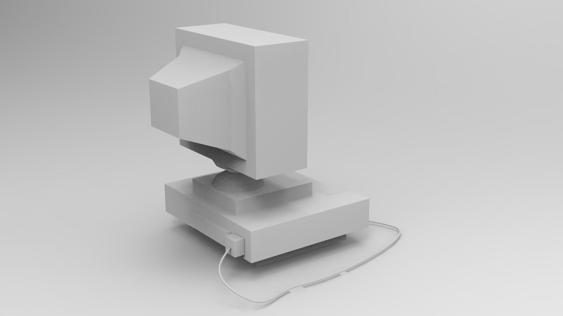 Lowpoly Computer monitor Low-poly 3D model_8