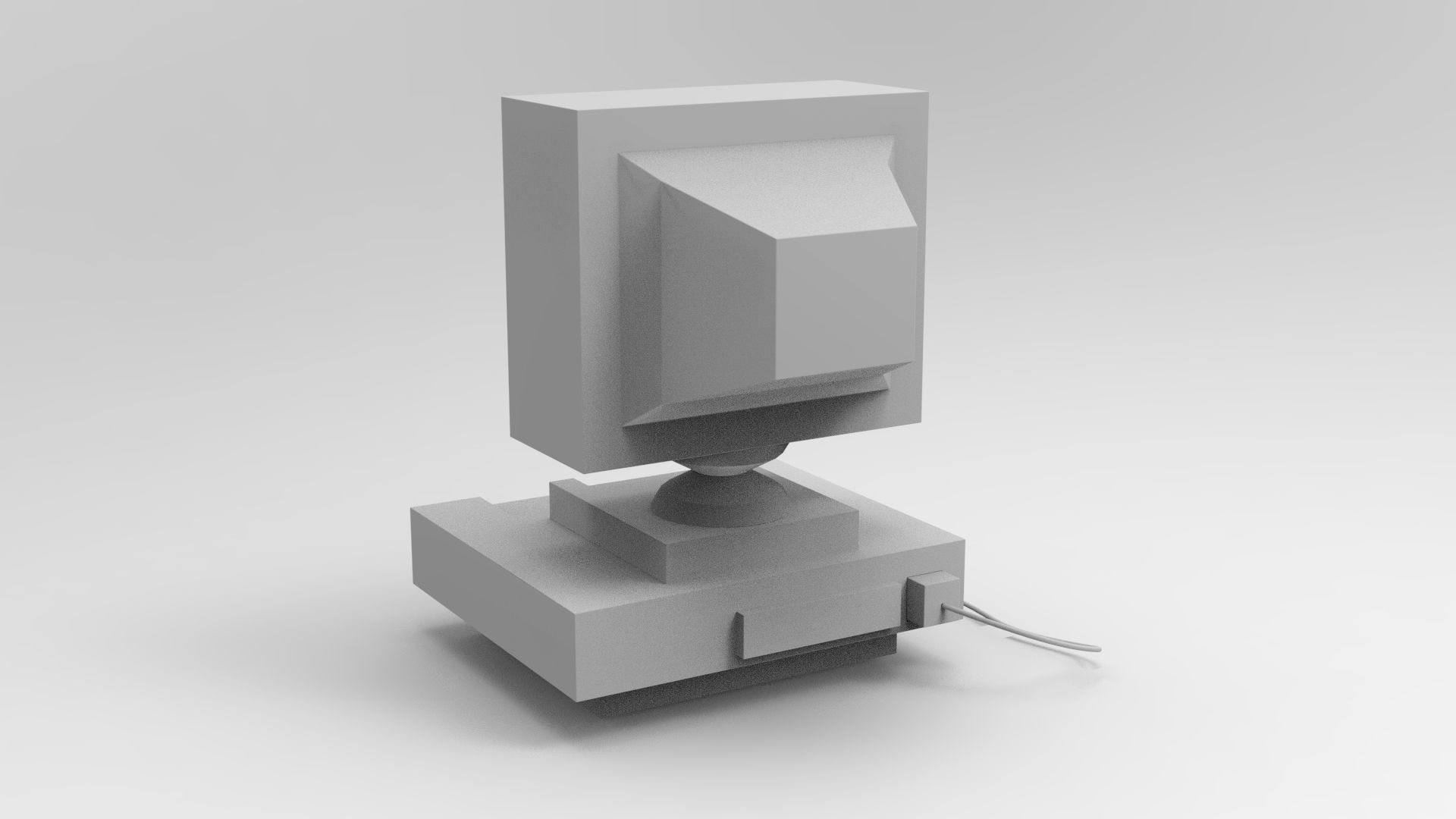 Lowpoly Computer monitor Low-poly 3D model_7