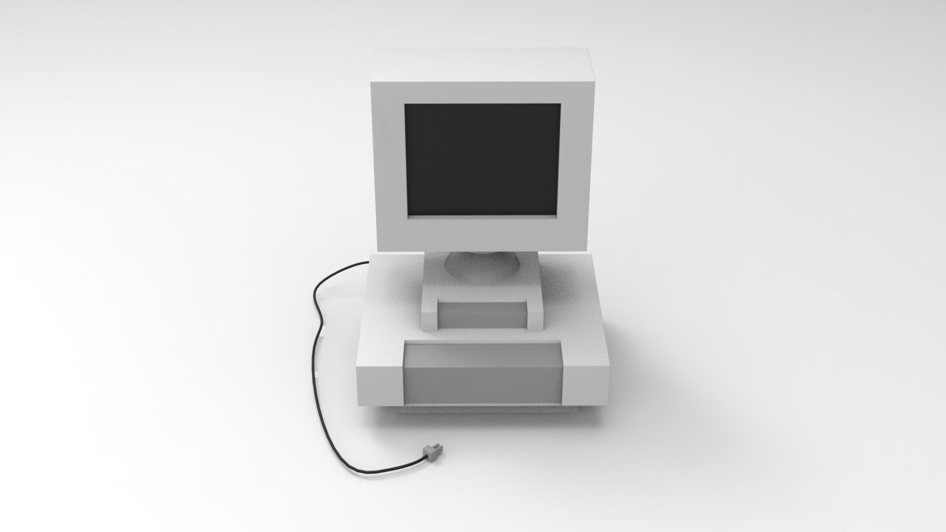 Lowpoly Computer monitor Low-poly 3D model_4