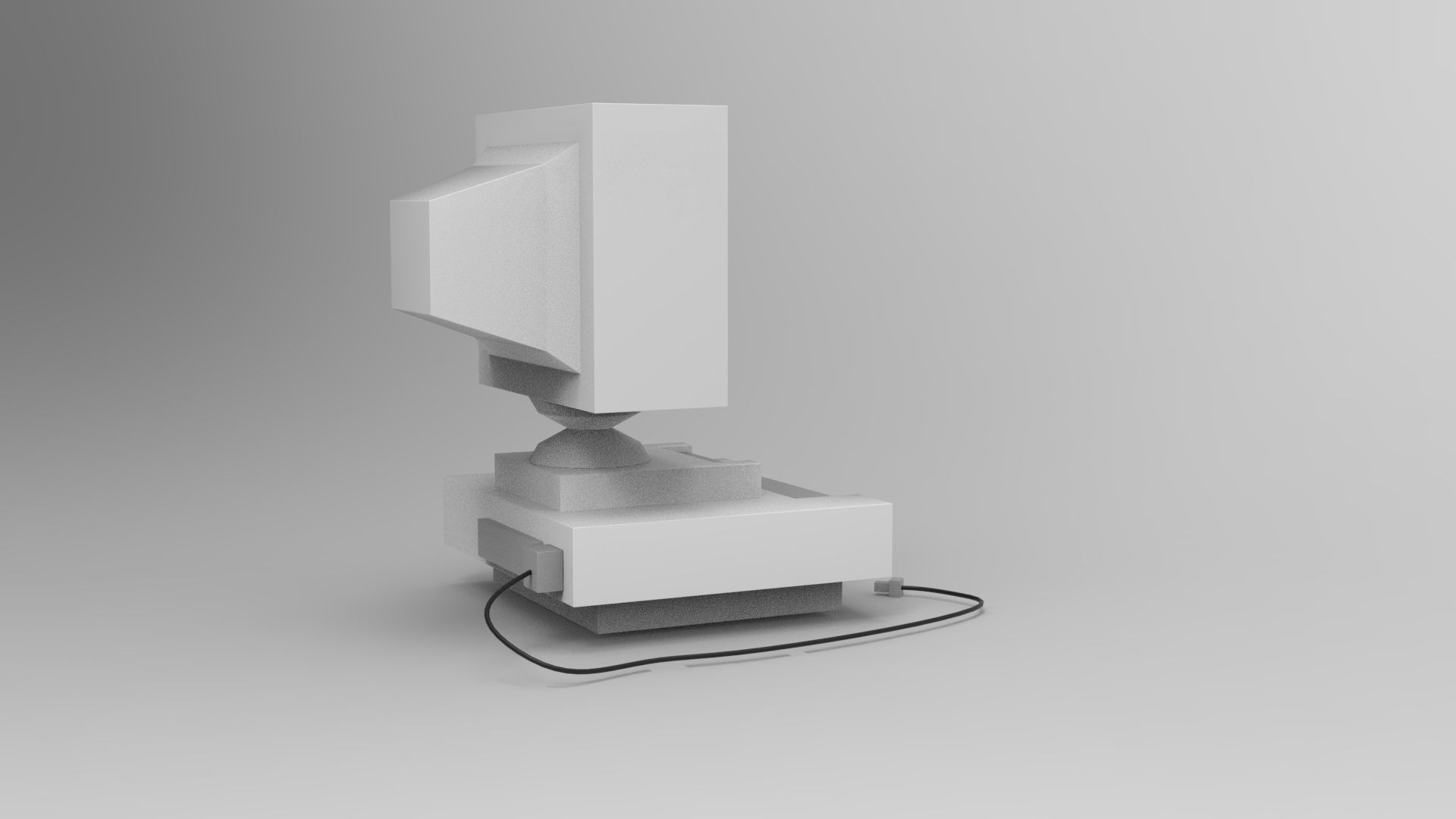 Lowpoly Computer monitor Low-poly 3D model_3