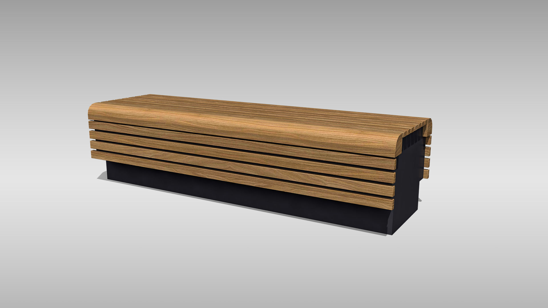 Park Bench 01 Low-poly 3D model_1