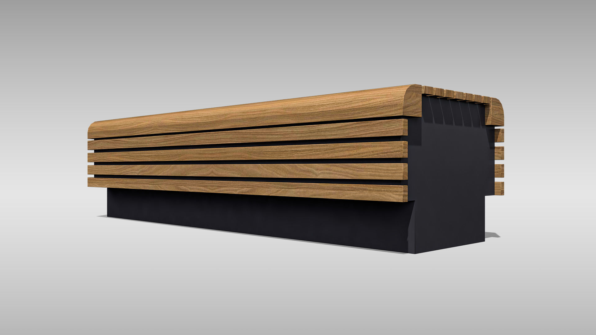 Park Bench 01 Low-poly 3D model_2