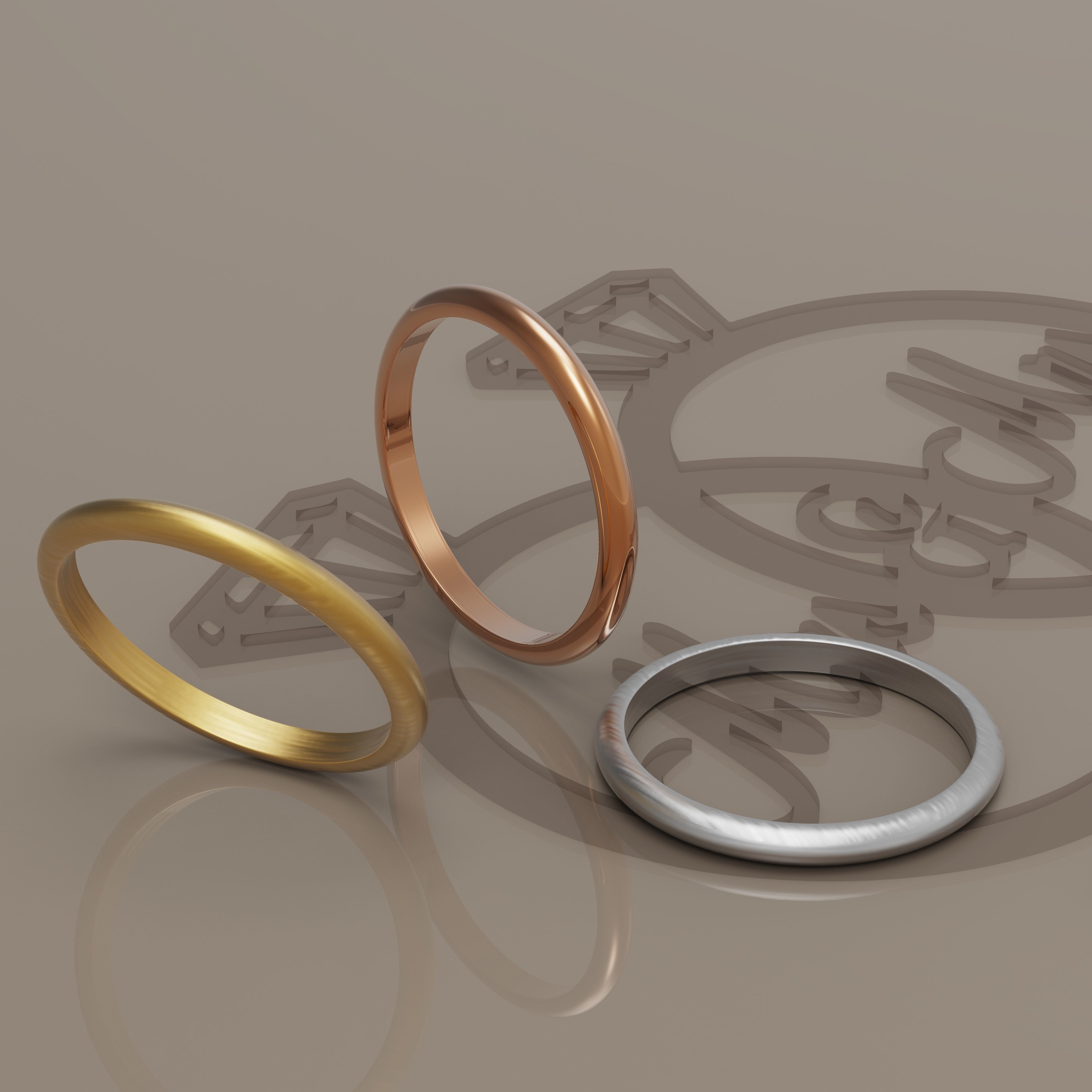 Simple wedding ring 3D print model_5