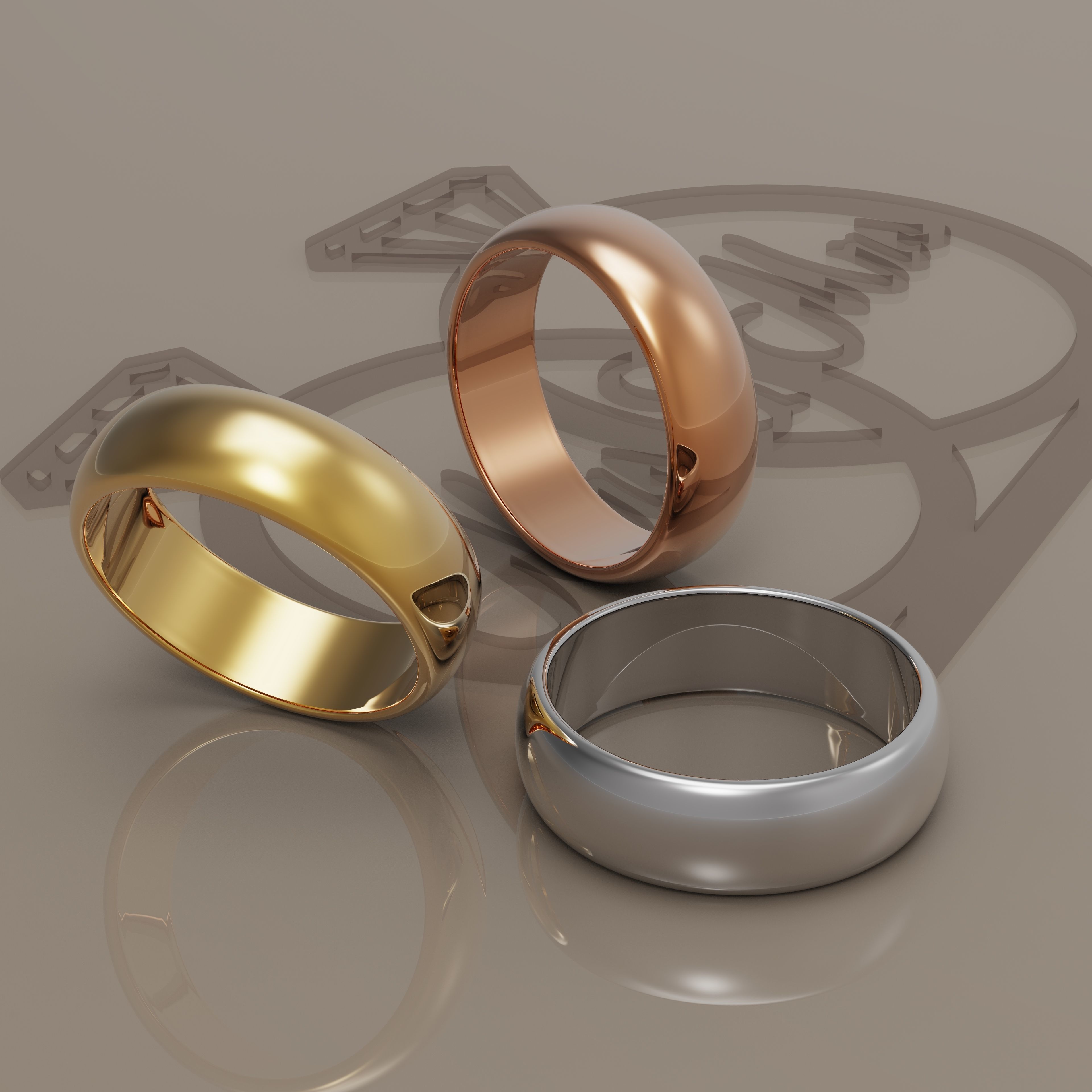 Simple wedding ring 3D print model_6