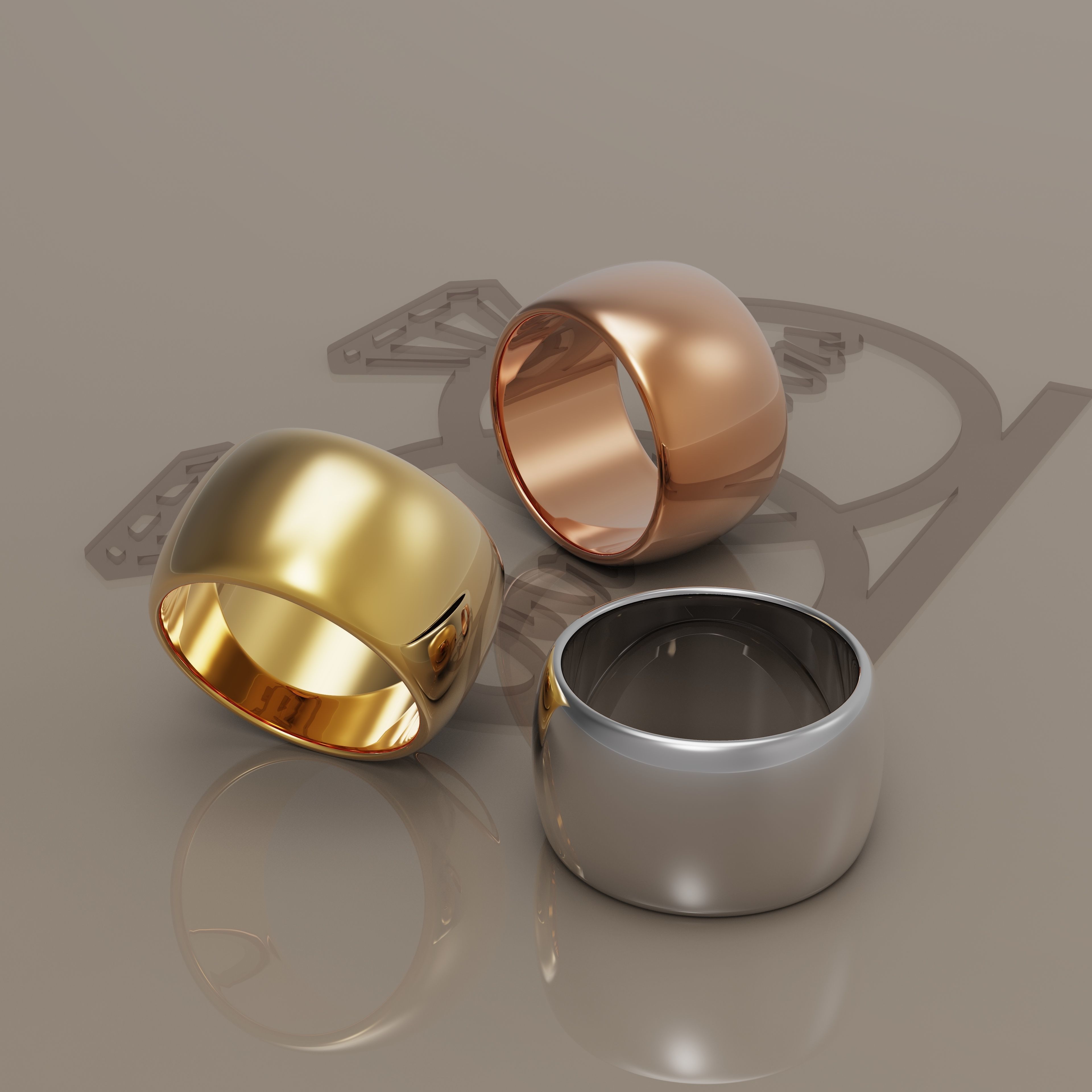 Simple wedding ring 3D print model_4