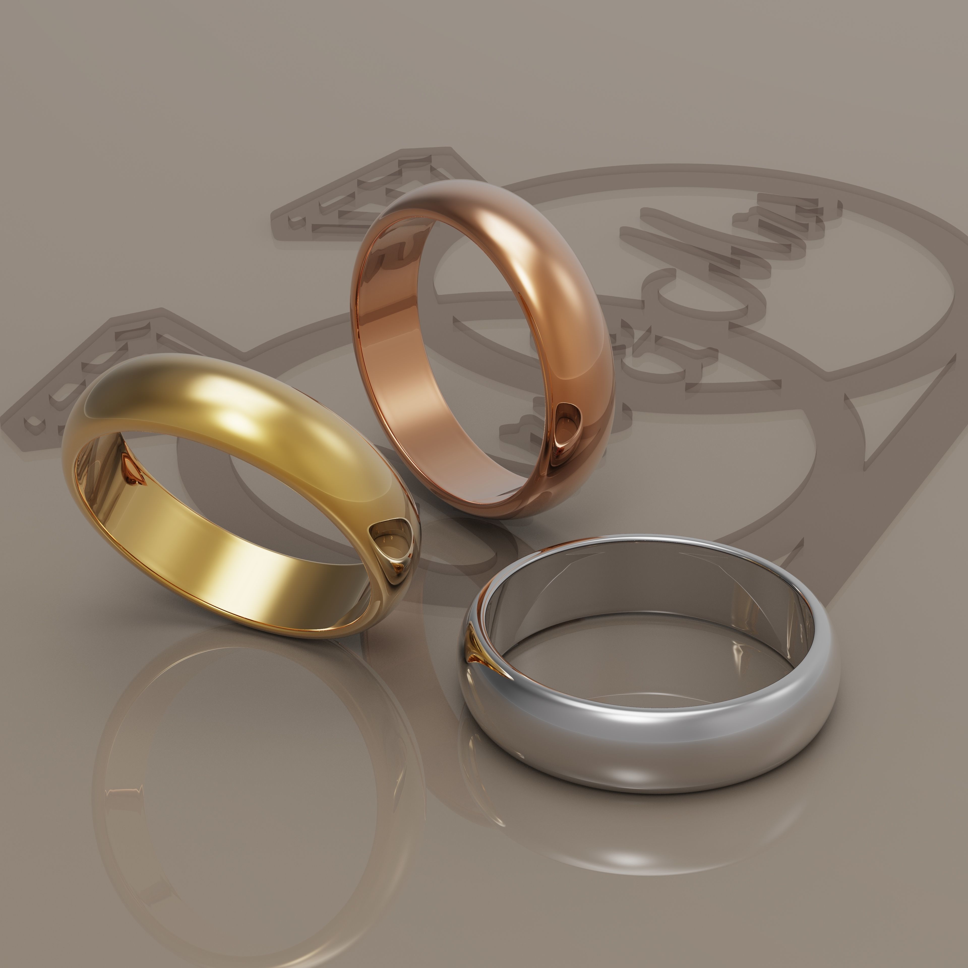Simple wedding ring 3D print model_3