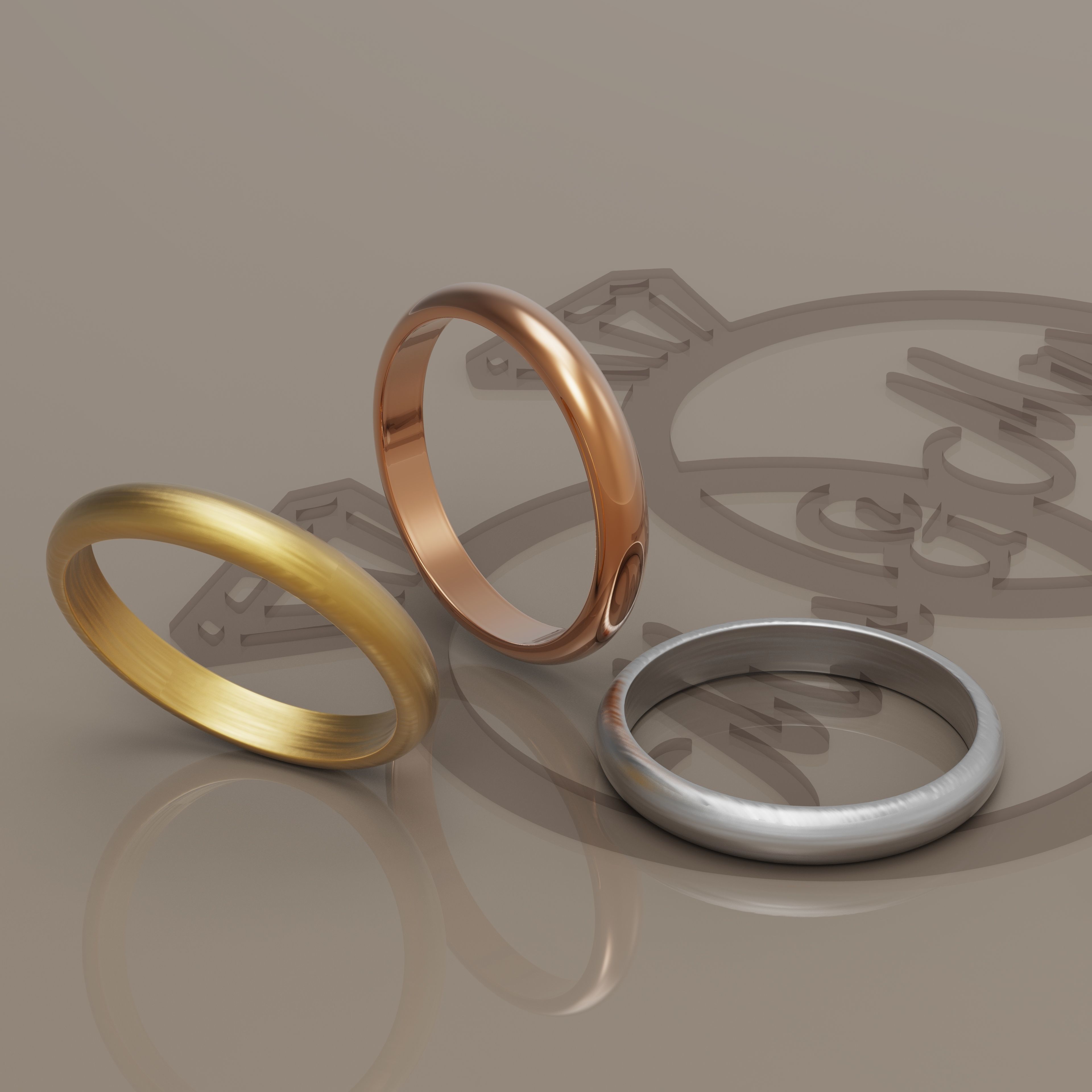 Simple wedding ring 3D print model_2