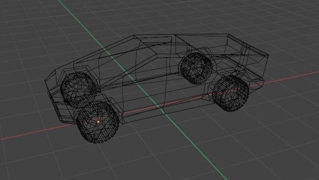 Tesla CyberTrack Low-poly 3D model_1